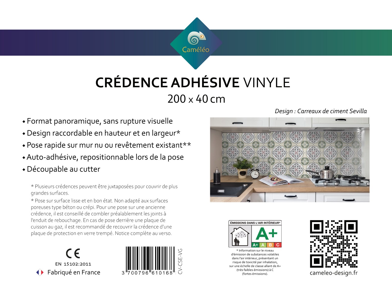 Crédence cuisine adhésive Carreaux de ciment Sevilla