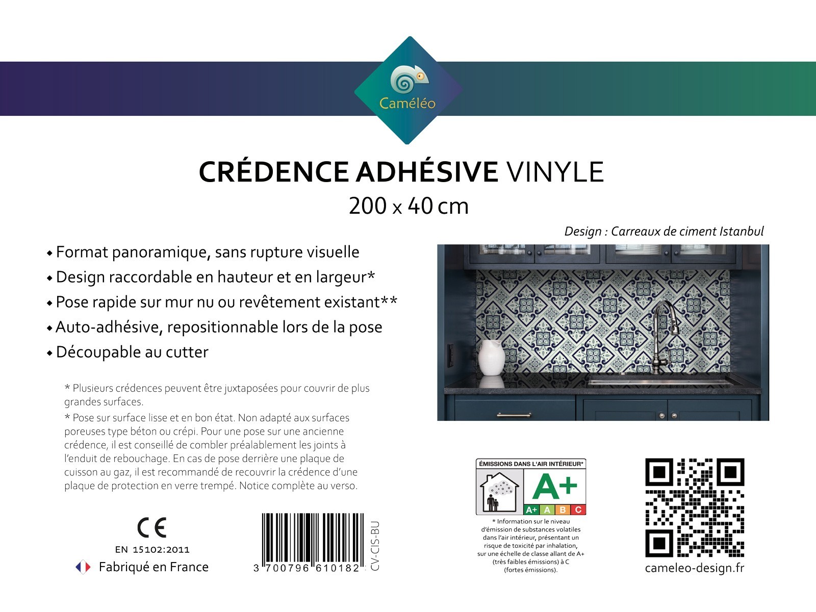 Crédence cuisine adhésive carreaux de ciment Istanbul