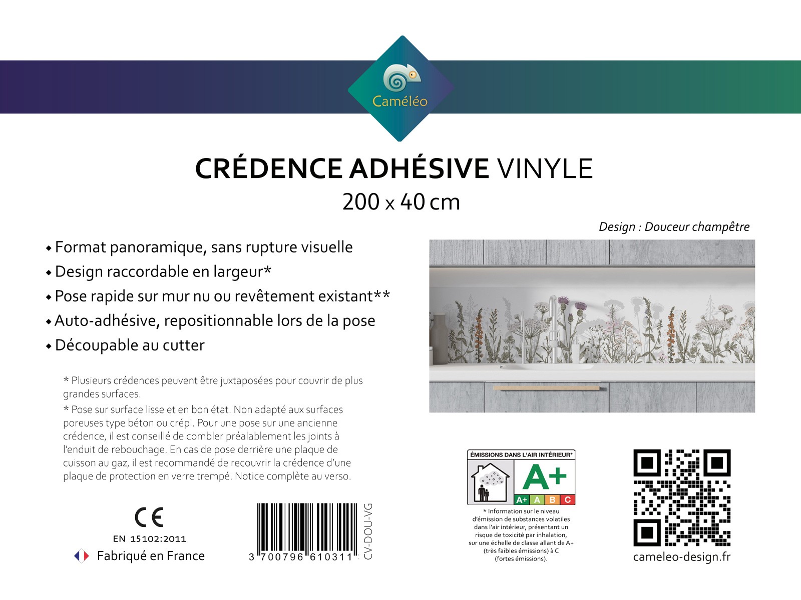 Crédence cuisine adhésive Douceur champêtre