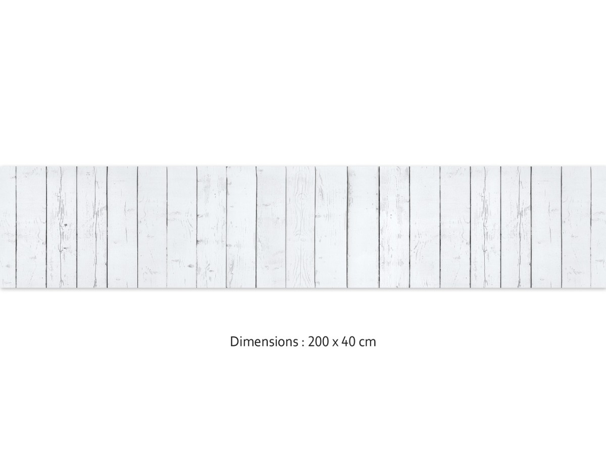 Crédence cuisine adhésive Palissade de bois blanche 200 x 40